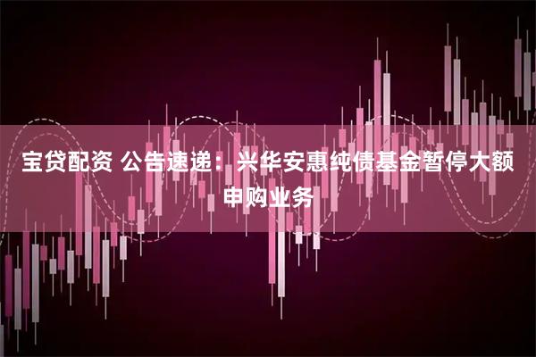 宝贷配资 公告速递：兴华安惠纯债基金暂停大额申购业务